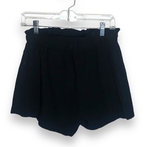 SHEIN Black High Waisted Paper Bag Shorts with Bow Size Large